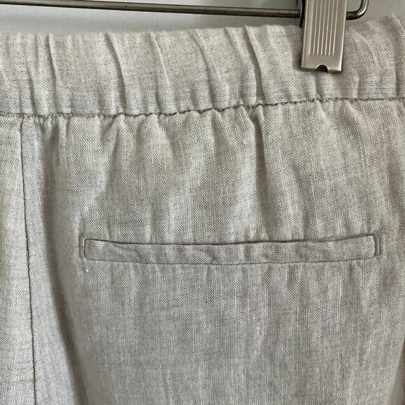 H&M WOMEN'S RELAXED FIT 100% LINEN SIDE POCKETS BACK POCKET SIZE 32R - Picture 3 of 5